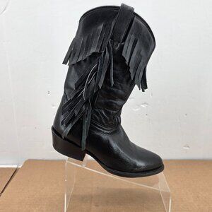 Rancho Ladies Leather Fringed Western Boots Ss 8.5 Wide HANDMADE in Mexico